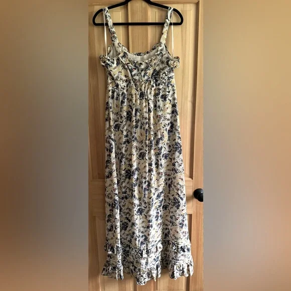 Anthropologie Moulinette Soeurs Empire Waist Floral Ruffled Maxi Dress Sz 12 - Picture 2 of 9
